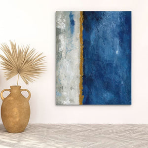 Beach Lines - Abstract Wall Art in Black Frame