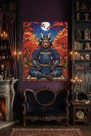 Bear Autumn Samurai โ bear autumn samurai p indoor room with furniture 1port flush print