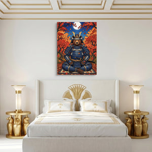 Bear Autumn Samurai โ bear autumn samurai sq egyptian isis room 1port flush print