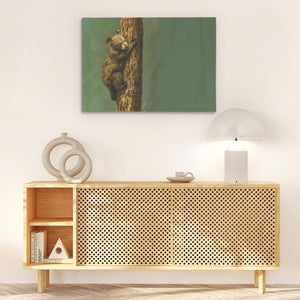 Bear Cub Climbing - Luxury Wall Art