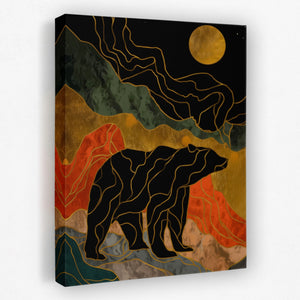 Bear Moonrise Silhouette - Luxury Wall Art