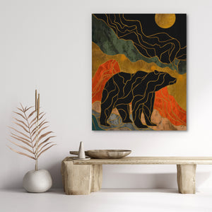 Bear Moonrise Silhouette — Bear Moonrise Silhouette bench rock 212