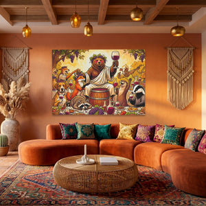 Bear Wine Toast - Luxury Wall Art