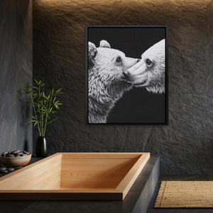Bears Monochrome Embrace — Bears Monochrome Embrace Bamboo Bathroom Port 3