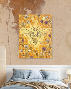 Bee Golden Honeycomb โ bee golden honeycomb psd mocha bedroom 1port flush print