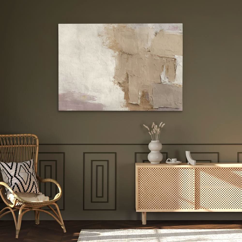 Beige Abstract - Minimalist Earth Tones Canvas Wall Art