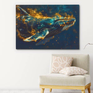Beyond Depths - Gold Oceanic Canvas Print