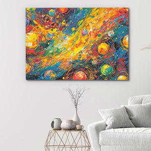 Beyond the Cosmos - Abstract Wall Art in Black Frame