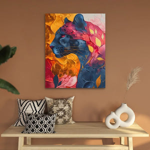 Big Cat Portrait - Modern Colorful Canvas Wall Art