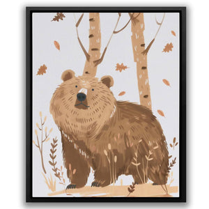 Big Forest Bear - Wall Art in Black Frame