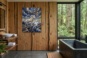 Bighorn Eagle Starry Night โ bighorn eagle starry night wooden bathroom with window 1port flush print