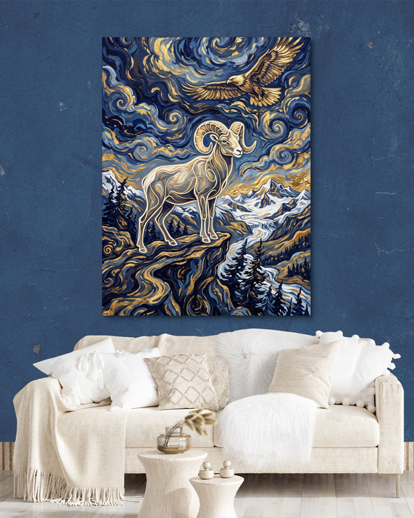 Bighorn Eagle Starry Night in a room