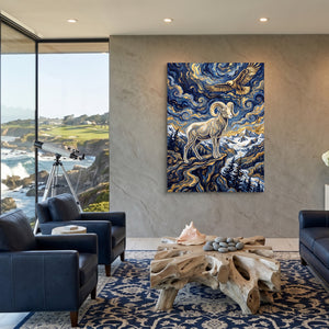 Bighorn Eagle Starry Night โ bighorn eagle starry night sq coastal views 1port flush print