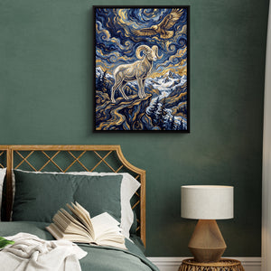 Bighorn Eagle Starry Night โ bighorn eagle starry night sq green bed 1port framed black