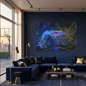 Bioluminescent Shrimp Rising - Luxury Wall Art