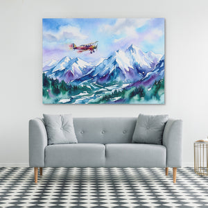 Biplane Alpine Flight โ Biplane Alpine Flight Checkered Floor 35