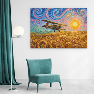 Biplane Starry Sunset — Biplane Starry Sunset Green Light land 68