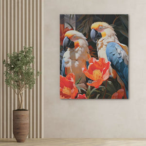 Birds of Paradise - Bird Wall Art in Black Frame