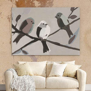 Birds on a Branch - Large Minimalist Canvas Print