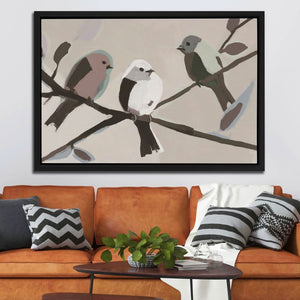 Birds on a Branch - Bird Wall Art in Black Frame
