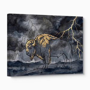 Bison Golden Storm โ bison golden storm angled flush print