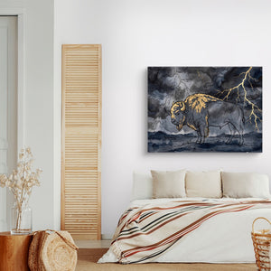 Bison Golden Storm โ bison golden storm sq land nice bedroom 1land flush print