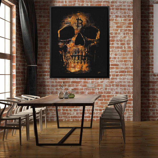 Bitcoin Skull in a room