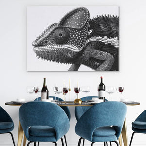 Black and White Chameleon - Luxury Wall Art