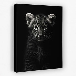 Black and White Tiger Cub - Animals Canvas Wall Art