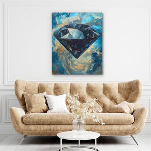 Black Diamond in the Sky - Diamond Wall Art in Black Frame
