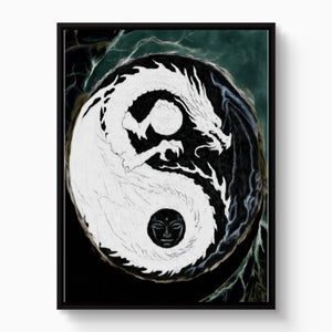 Black Dragon Yin Yang — black dragon yin yang white studio framed black