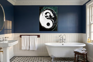 Black Dragon Yin Yang — black dragon yin yang small bathroom interior 2 1port flush print