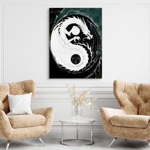 Black Dragon Yin Yang — black dragon yin yang sq brown chairs 1port flush print