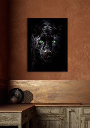 Black Panther Emerald Stare - Luxury Wall Art
