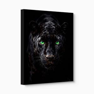 Black Panther Emerald Stare โ black panther emerald stare angled flush print