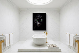 Black Panther Emerald Stare โ black panther emerald stare luxury bathroom interior 2 1port framed black