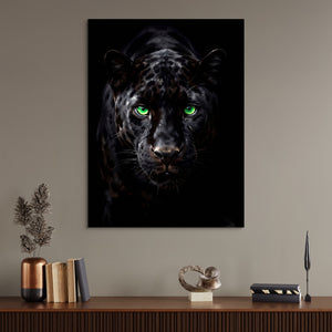 Black Panther Emerald Stare โ black panther emerald stare sq office desk wall 1port flush print