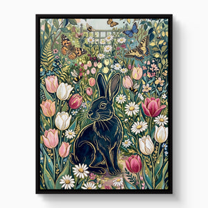 Black Rabbit Garden โ black rabbit garden white studio framed black