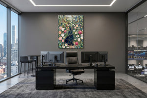 Black Rabbit Garden โ black rabbit garden office desk with monitors 1port flush print