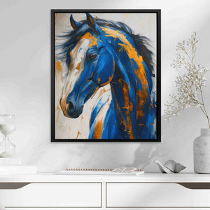 Blaze of Glory - Blue Horse Canvas Print