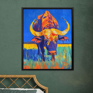 Blaze of the Prairie - Blue Wall Art for Living Room