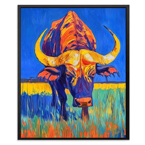 Blaze of the Prairie - Blue Canvas Wall Art