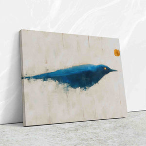 Blazing Blue - Beige Horizontal Canvas Print