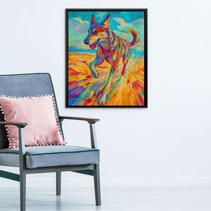 Blazing Canine - Large Abstract Canvas Print