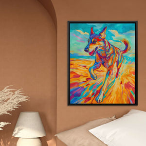 Blazing Canine - Orange Dog Canvas Print