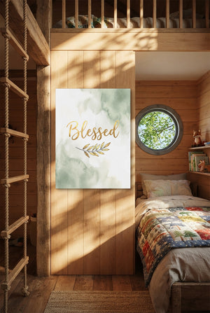 Blessed Golden Script โ blessed golden script p bedroom with loft area 1port flush print