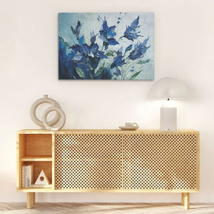Blue Abstract Flowers - Luxury Wall Art