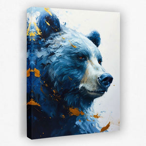 Blue Bear - Animals Canvas Wall Art
