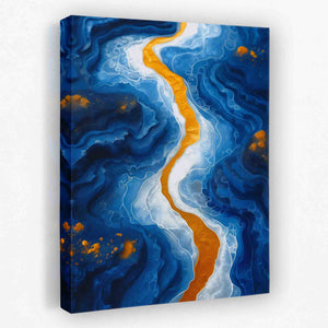 Blue Canyon - Navy Blue Canvas Wall Art