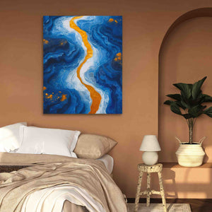 Blue Canyon - Large Abstract Canvas Print